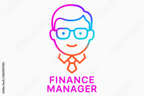 Finance Manager Icon: A vibrant and modern icon depicting a finance manager, showcasing professionalism and expertise. Perfect for financial institutions and business presentations. 