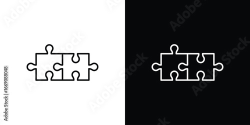 Puzzle icon. Simple Minimal Pictogram. Vector