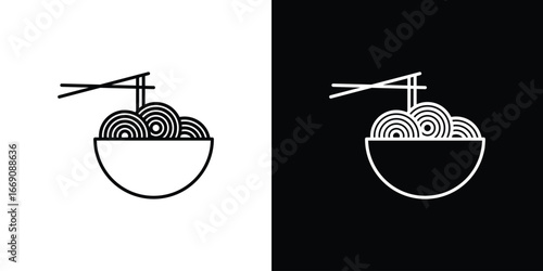Noodles icon. Simple Minimal Pictogram. Vector