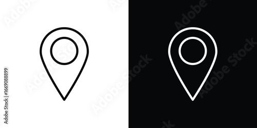 Map marker icon. Simple Minimal Pictogram. Vector
