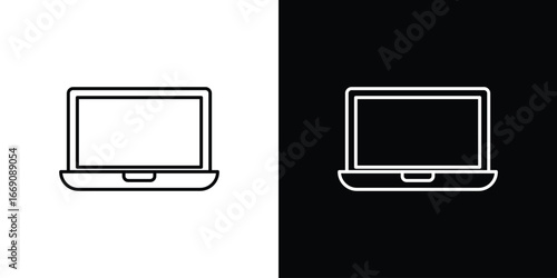 Laptop icon. Simple Minimal Pictogram. Vector