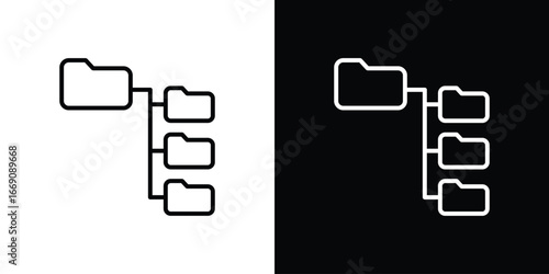 Folder tree icon. Simple Minimal Pictogram. Vector