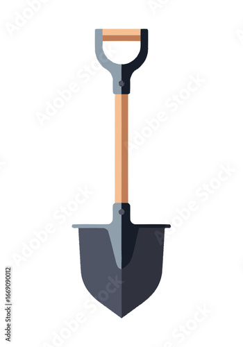 Essential long-handled digging tool featuring a sturdy metal blade and ergonomic wooden handle, widely used for construction, gardening, and various outdoor earthmoving tasks