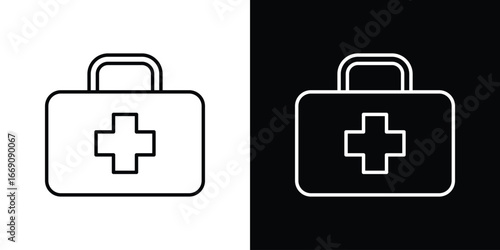 Doctor bag icon. Simple Minimal Pictogram. Vector