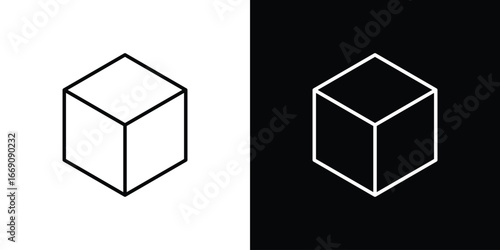 Cube icon. Simple Minimal Pictogram. Vector