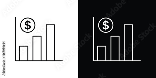 Chat arrow grow icon. Simple Minimal Pictogram. Vector