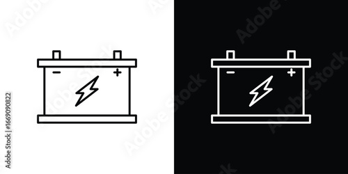 Car battery icon. Simple Minimal Pictogram. Vector