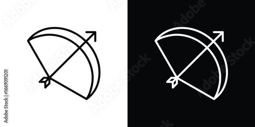 Bow arrow icon. Simple Minimal Pictogram. Vector