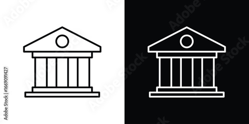 Bank icon. Simple Minimal Pictogram. Vector