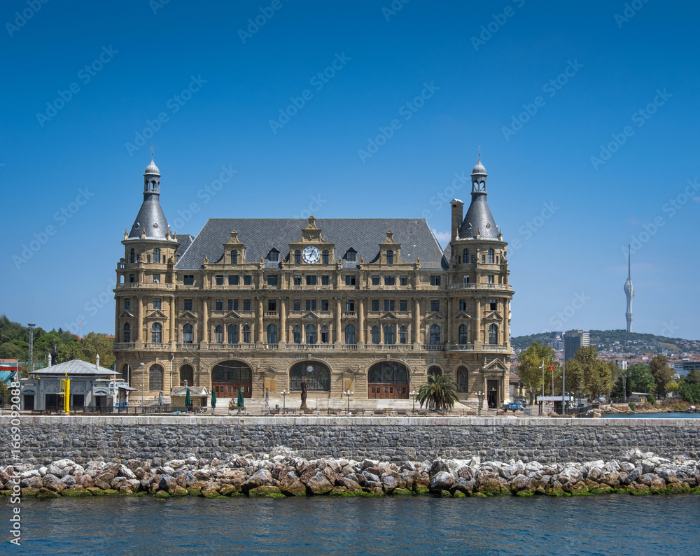 Fototapeta premium Historic Haydarpasa Train Station. Completed restoration. istanbul, kadikoy, turkey.
