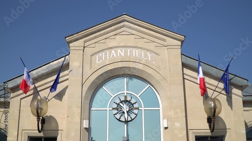 Railway station building in the town of Chantilly, northern France