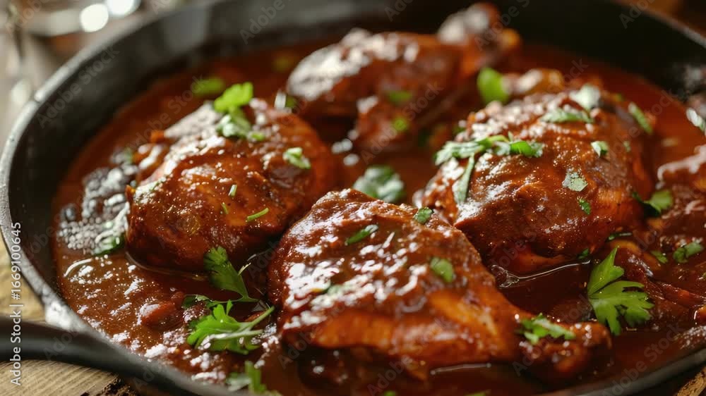 Grilled chicken wings with a thick, flavorful barbecue sauce, topped with herbs for added freshness. Grilled chicken wings with a thick, flavorful barbecue sauce, topped with herbs for added freshness.