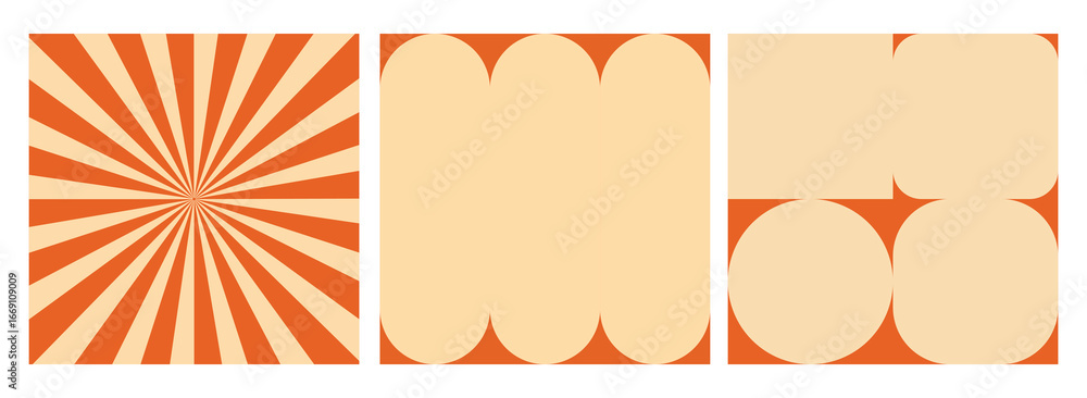 Fototapeta premium Design template shape geometric retro groovy