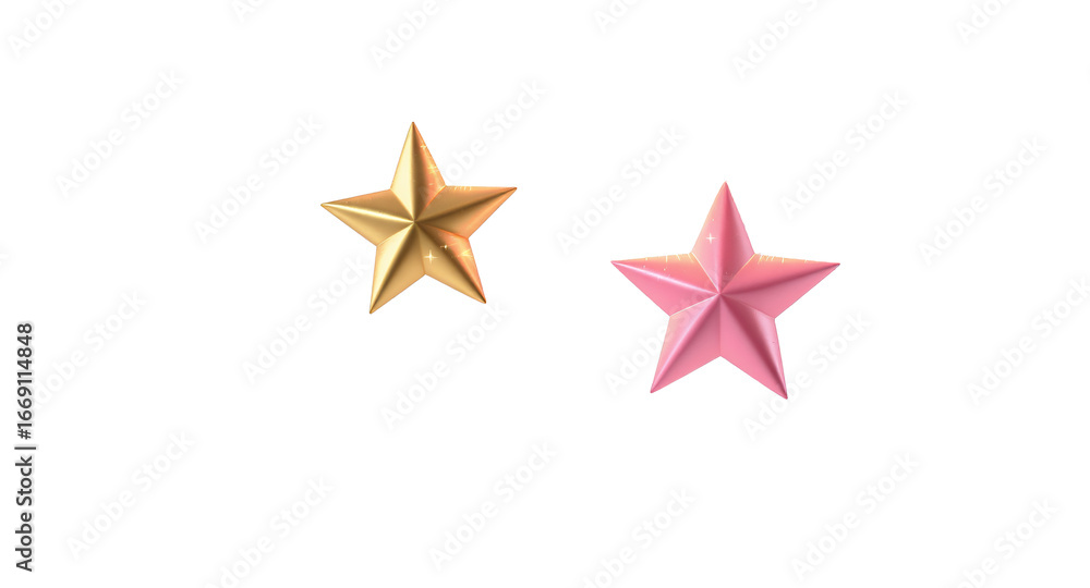 Fototapeta premium Festive Celebration Background with Golden and Pink Stars and Glittering Effects