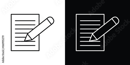 Writing icon collection. Web design, apps.