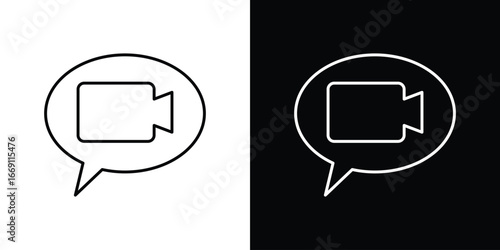 Video call icon collection. Web design, apps.