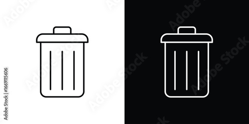 Trash Bin icon collection. Web design, apps.
