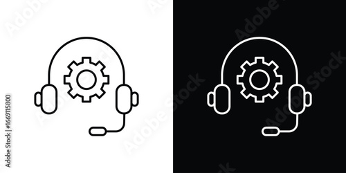 Technical support icon collection. Web design, apps.