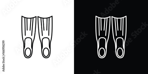 Scuba diving icon collection. Web design, apps.