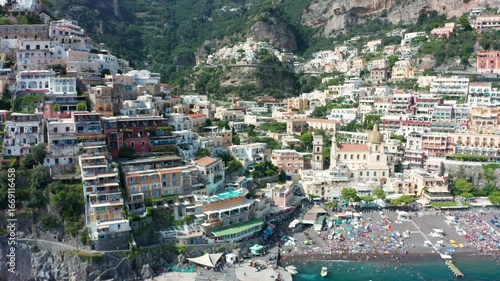 Wallpaper Mural Positano Amalfi Coast Italy Aerial Drone Pull Back 4K UHD Torontodigital.ca