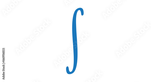 A stylized, blue integral symbol isolated against a clean, white background, representing calculus.