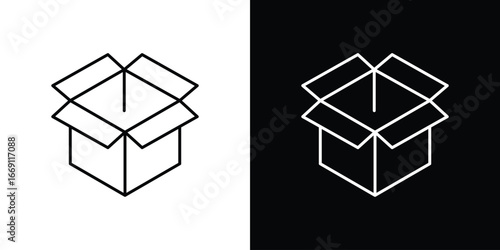 Open box icon collection. Web design, apps.