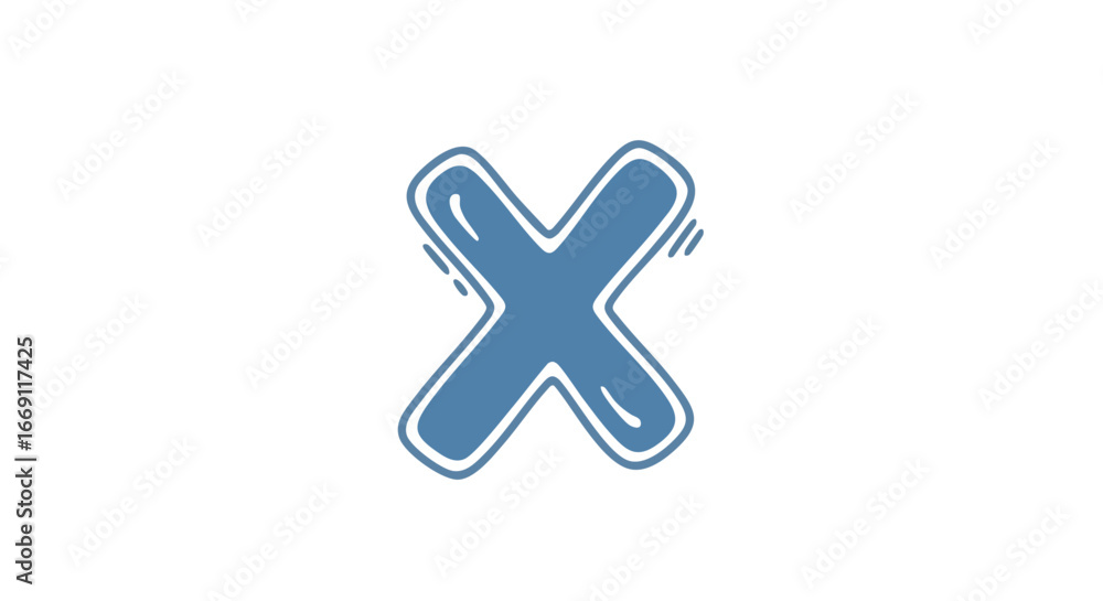 Fototapeta premium A simple, stylized blue letter 