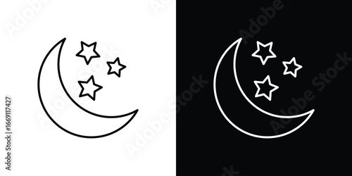 Moon icon collection. Web design, apps.