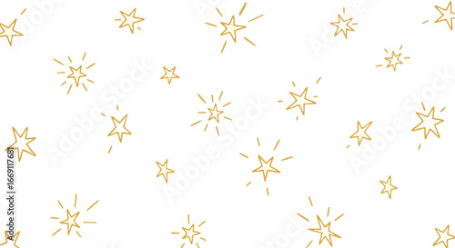 A white background adorned with a scattering of golden, radiant star illustrations.