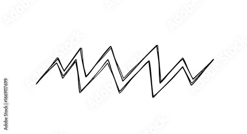 A simple, hand-drawn illustration of a jagged, zig-zag line with a slightly irregular, sketched appearance.