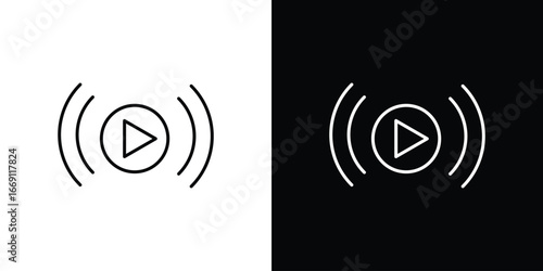 Live streaming icon collection. Web design, apps.