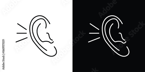 Listening icon collection. Web design, apps.