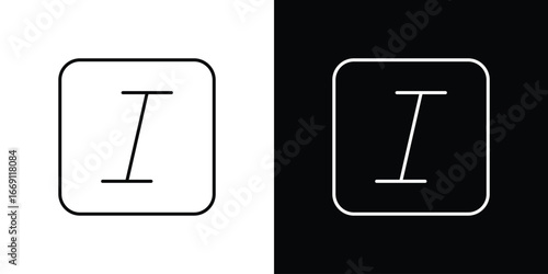Italic button icon collection. Web design, apps.
