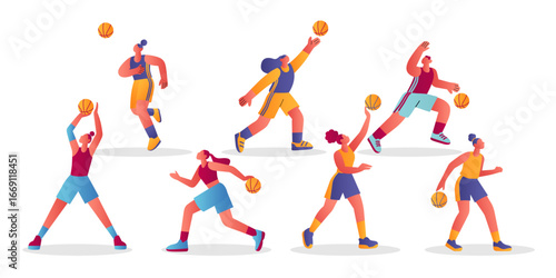 Basketball Players Action Poses
