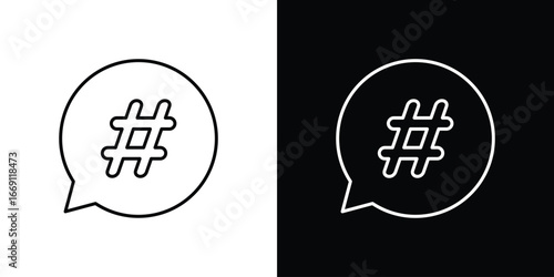 Hashtag icon collection. Web design, apps.