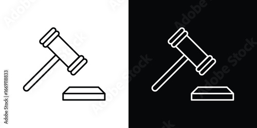 Gavel icon collection. Web design, apps.