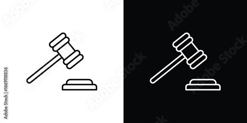 Gavel icon collection. Web design, apps.