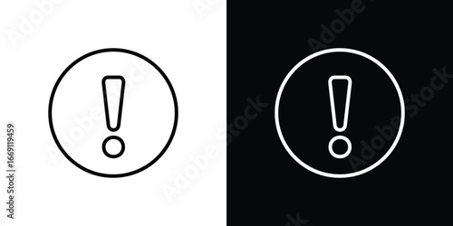 Exclamation button icon collection. Web design, apps.