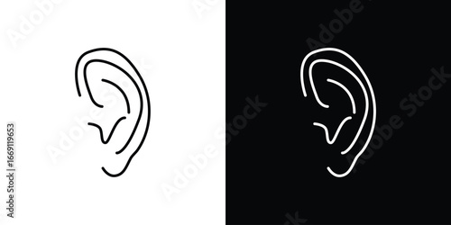 Ear icon collection. Web design, apps.
