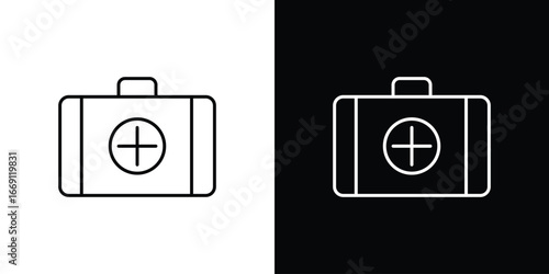 Doctor bag icon collection. Web design, apps.