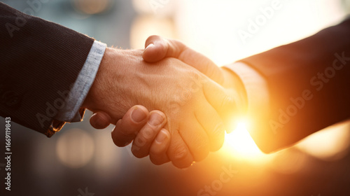 Business Handshake for Teamwork, Merger and Acquisition Success, Generative AI
