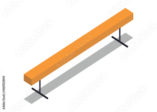 Balance beam. Simple flat illustration in isometric view.
