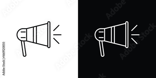 Bullhorn icon collection. Web design, apps.