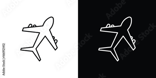Airplane icon collection. Web design, apps.