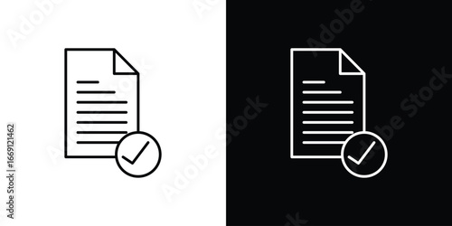 Accept document icon collection. Web design, apps.