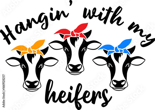 Hanging with my heifers Vector
