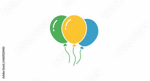Colorful Balloons Vector Illustration of Celebration and Joy, Floating Party Decor
