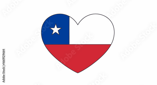 Free Download Chilean Heart Love for Chile Illustrated in National Flag Colors Forming Heart Shape - GFXLoad