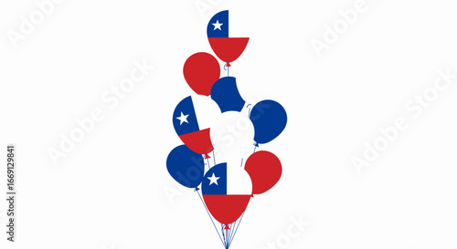 Chilean Flag Balloons Festive Celebration of National Pride and Independence