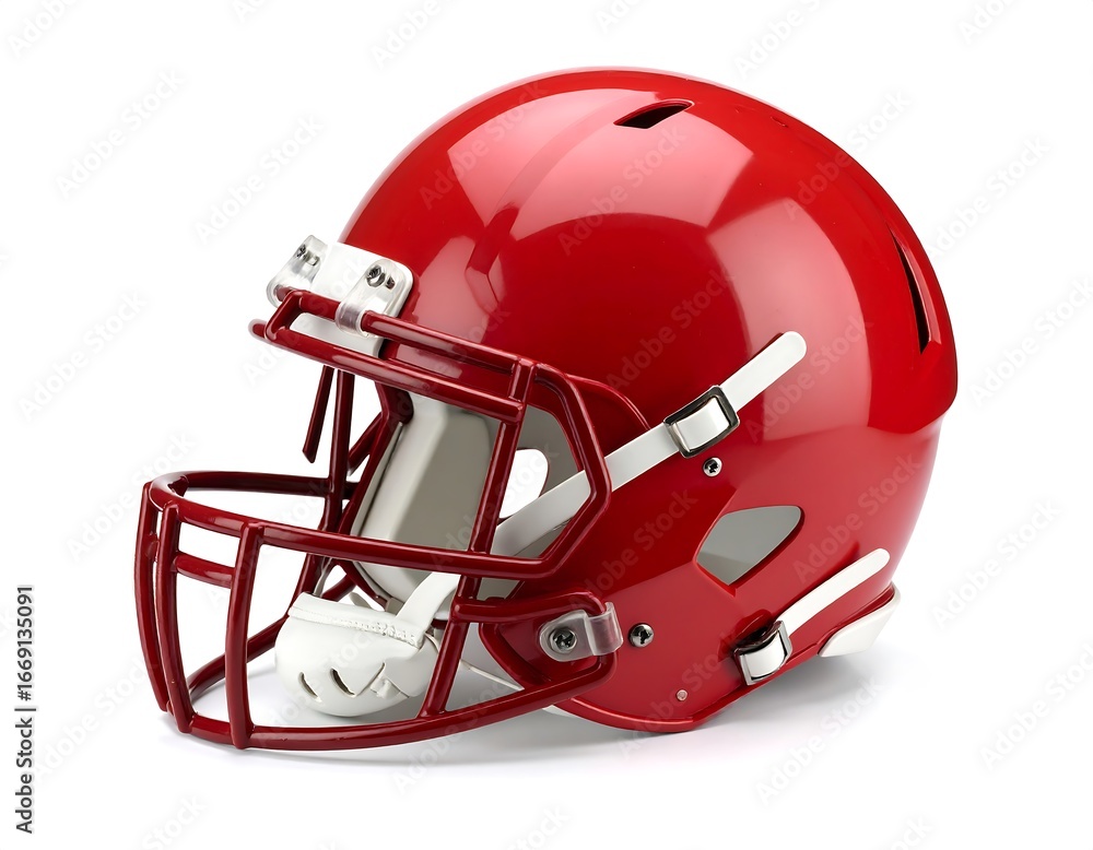Fototapeta premium Red Football Helmet with Studio Shot.
